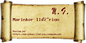Marinkor Ilárion névjegykártya